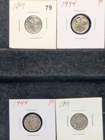 (4) 1944 P Mercury Dimes