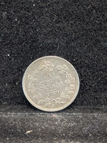 1919 (.925 Sterling Silver, AU-UNC), Canada 5 cents, 106 Years Old!