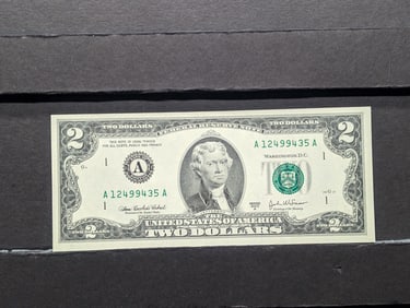 2003-A Green Seal $2 Note. GEM CRISP UNC