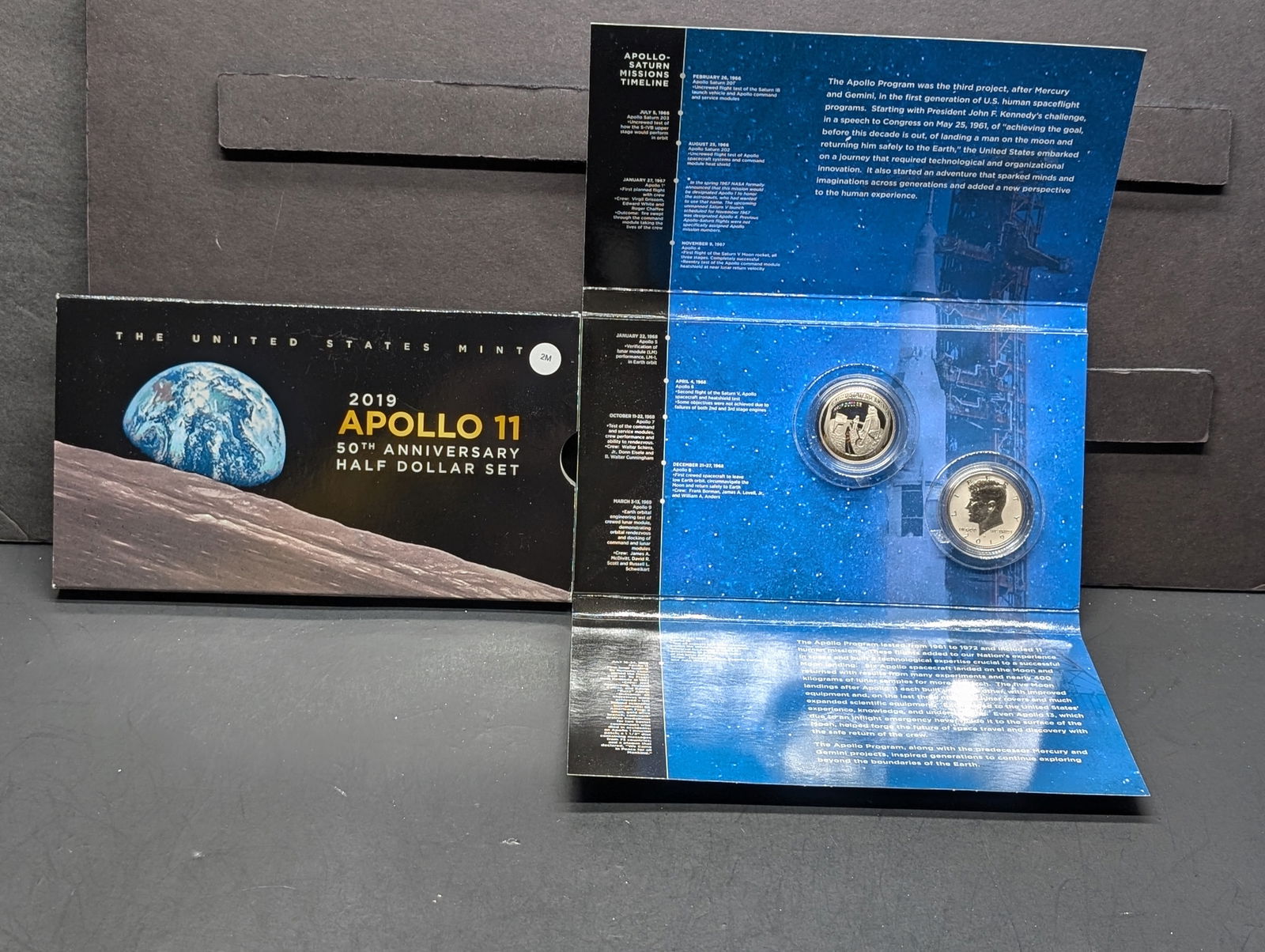 2019-S Proof & Reverse Proof, Apollo 11, 50th Anniversary Half Dollar Set (1 of 6)