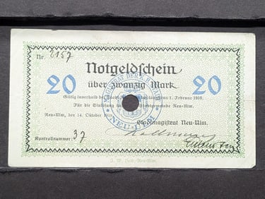 1919 German 20 Marks Note, Rare