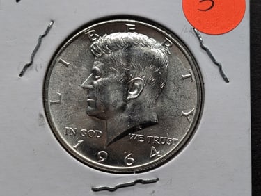 1964 Gem BU Kennedy Half Dollar 90%