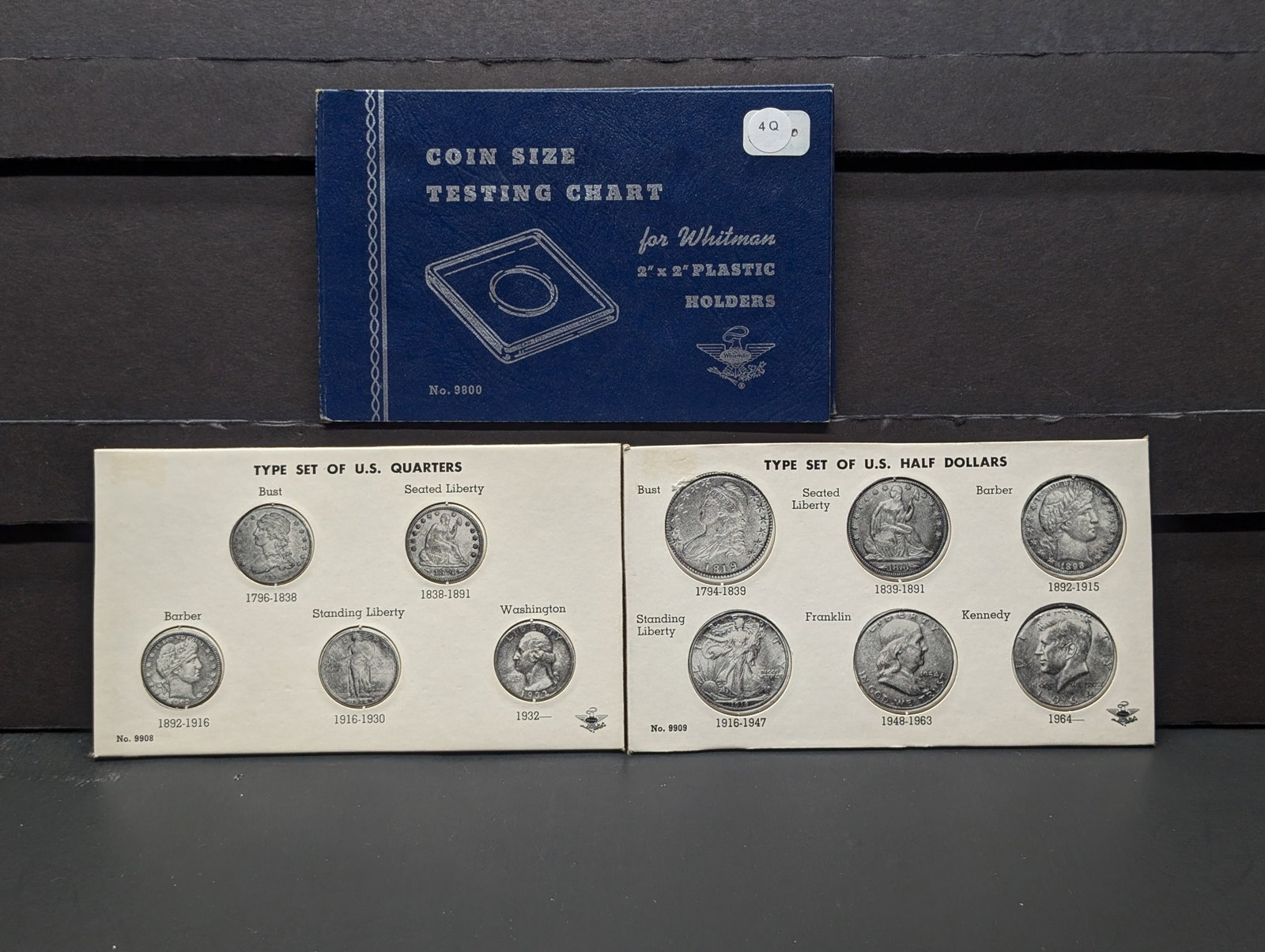NO COINS, New Vintage, Coin Size Testing Chart For Whitman 2x2 Plastic Holders: NO COINS, New Vintage, Coin Size Testing Chart For Whitman 2x2 Plastic Holders