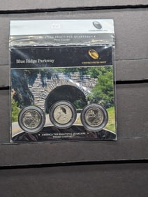2015 P,D&S America the Beautiful 3 Coin National Parks Quarter Set. Blue Ridge Parkway. Books $18.