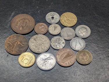 Lot of 15 Unsearched World/Foreign Coins