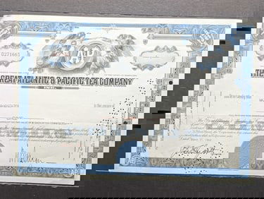 1963 Great Atlantic And Pacific Tea Company Stock Certificate