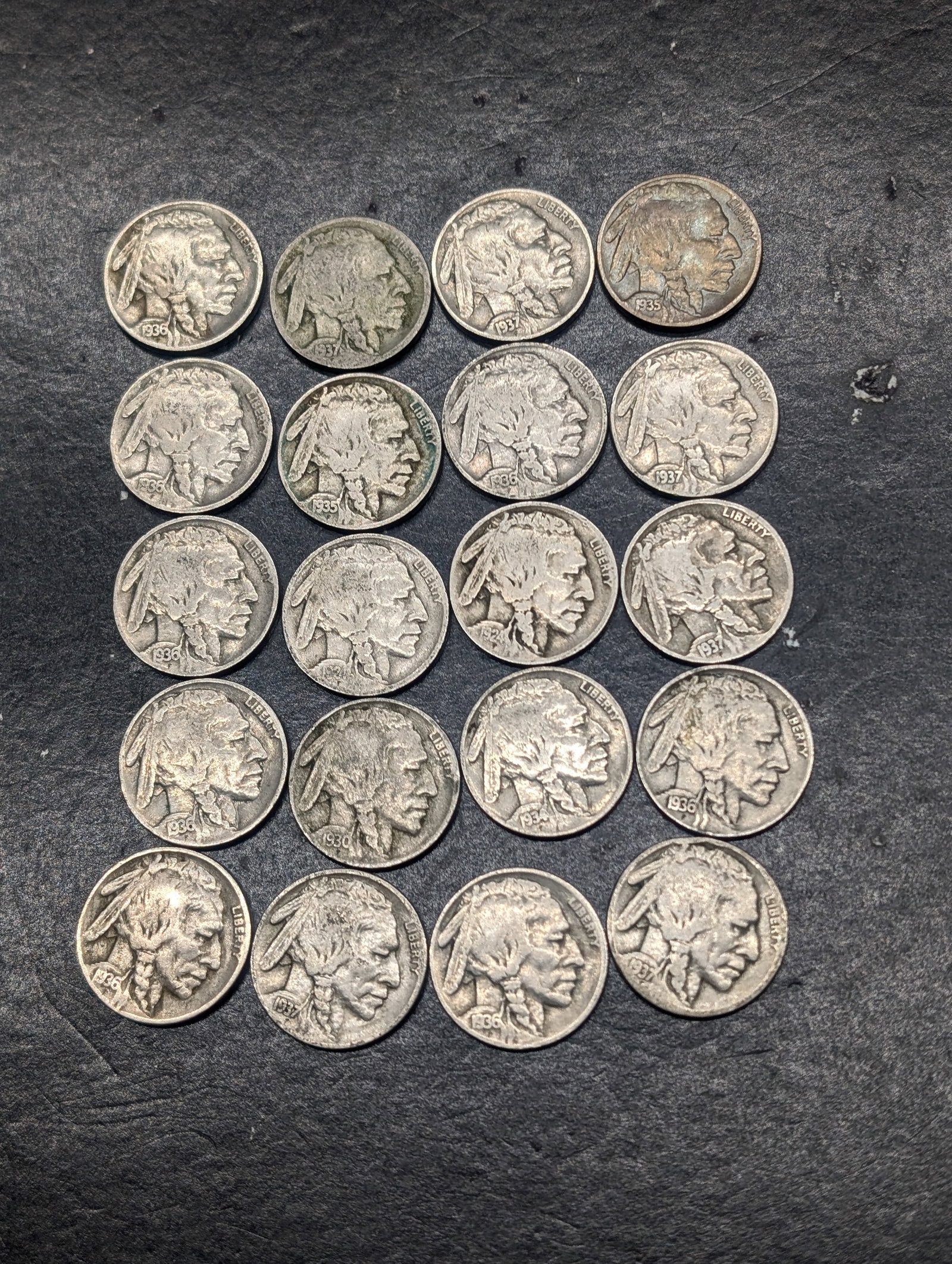 20 Mixed Date/Mint Mark Buffalo Nickels. 20's/30's (1 of 4)