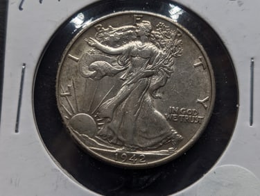 1942-D Walking Liberty 50c. HIGH Grade. 90% Silver. WWII Era