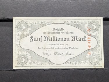 Germany, 1923, Grob Notgeld 5 million Mark inflation note