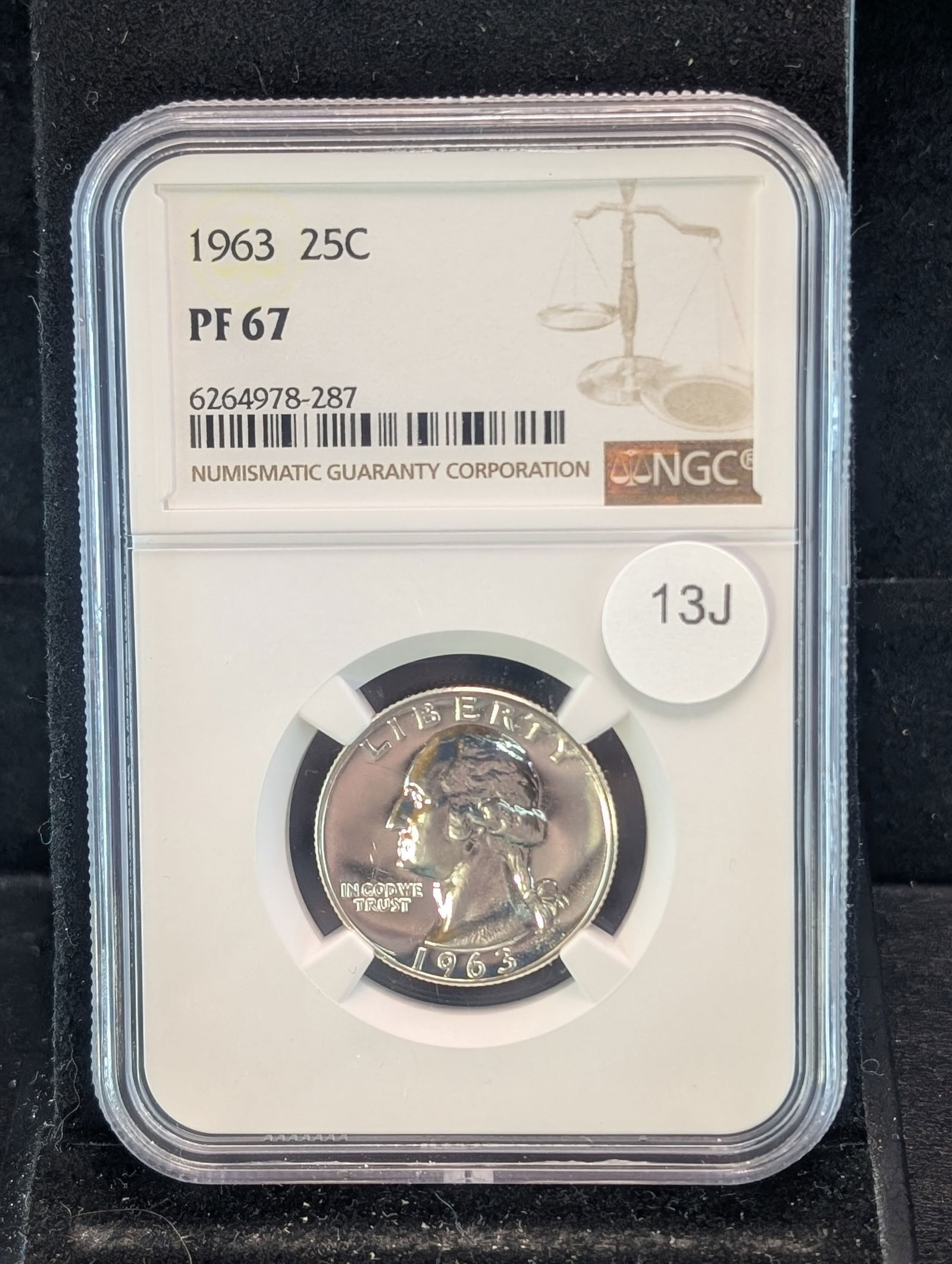 1963 Silver Washington Quarter Graded By NGC PF 67 (1 of 2)