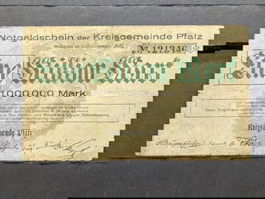 Germany, 1923, Notgeldschein Kreisgemeinde Pfalz 1 million note