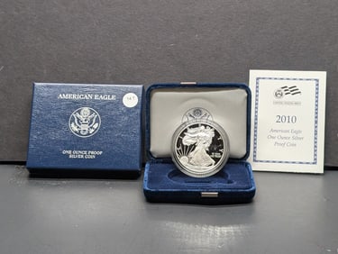2010-W American Silver Eagle Proof Coin in OGP/ W/COA-.999 Silver