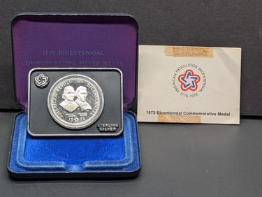 1973 American Revolution Commemorative Medal Sterling Silver