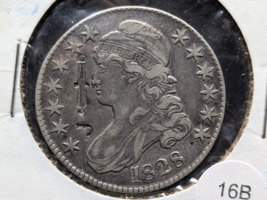 1828 Capped Bust Half Dollar, Counter Stamped