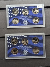 2003-S & 2004-S Proof State Quarters Sets - No Boxes & COA