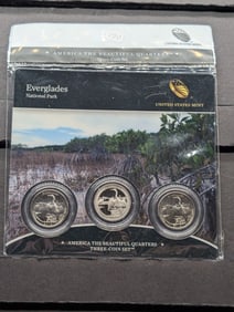 2014-P,D&S 3 Coin Set of America the Beautiful National Parks Quarters still Mint Sealed. Everglades