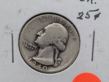 1940 Washington Quarter