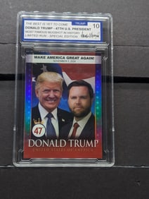 Special Edition Donald Trump/JD Vance Collectible Card. Gem 10 Mint. Limited Run