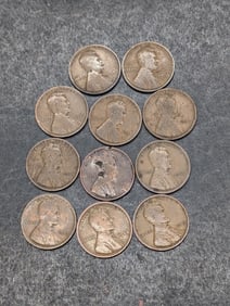 11 Lincoln Wheat Cents, 1909 to 1919
