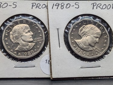 (2) 1980-S Proof SBA Dollars