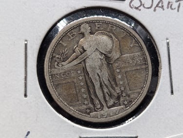 1917 Type 1 Standing Liberty Quarter with Great Detail front and Back.