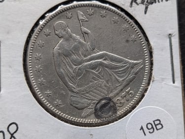 1875 Seated Half Dollar Drilled and Plugged