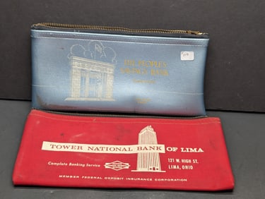(2) Vintage Bank Bags Van Wert & Lima Ohio