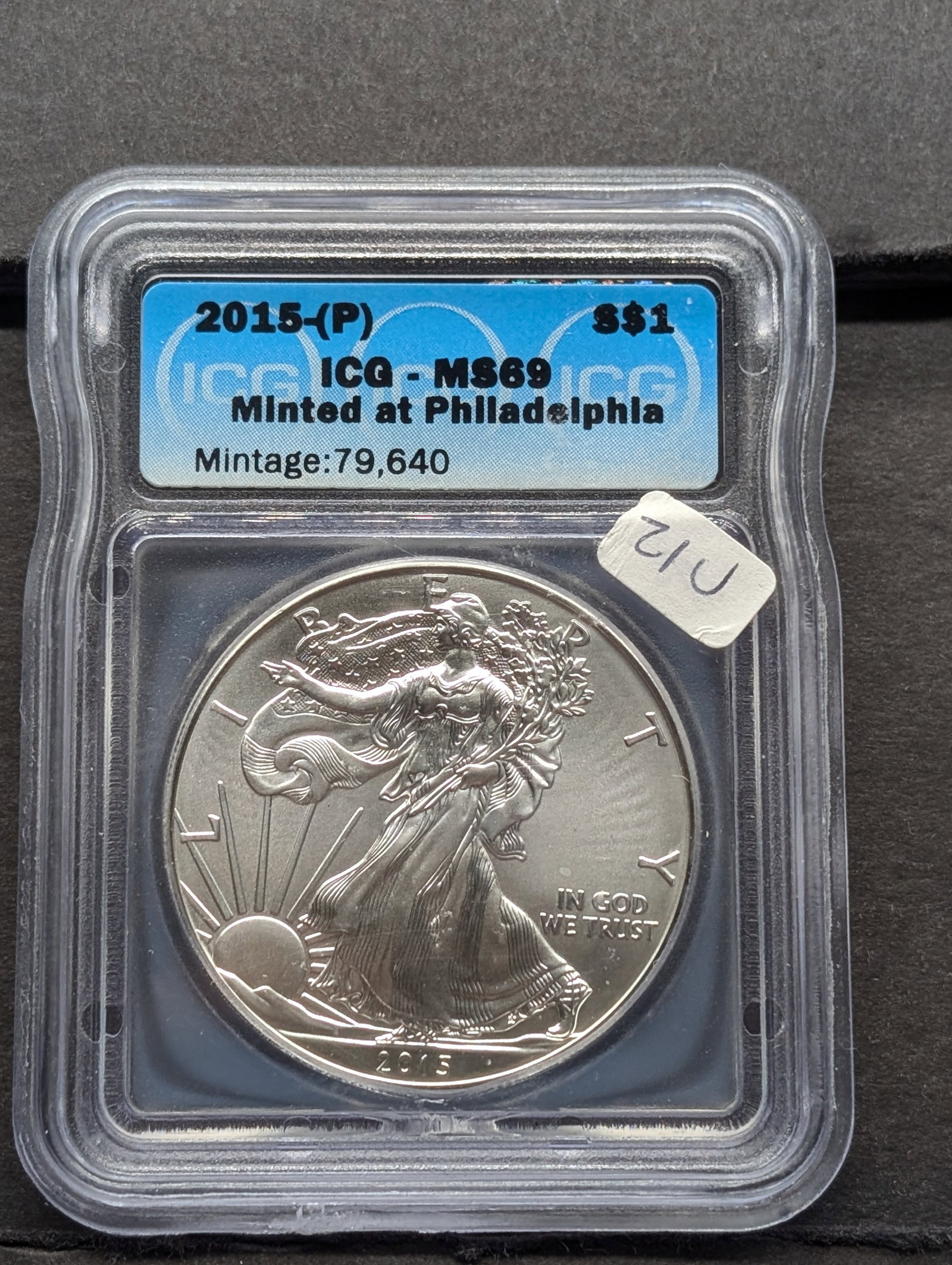 KEY ALERT 2015-(P) Am. Silver Eagle Dollar ICG MS69. Only 79,640 Minted .Very Rare. Greysheet Bid is: KEY ALERT 2015-(P) Am. Silver Eagle Dollar ICG MS69. Only 79,640 Minted .Very Rare. Greysheet Bid is $370 and Market Review is $480.