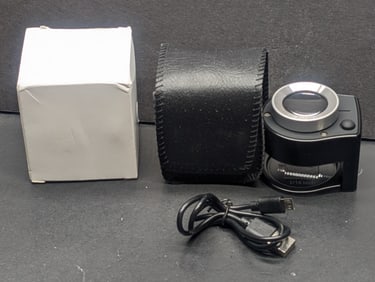 NEW LED Lighted Tabletop Magnifier. W/Charger Cord and Case.
