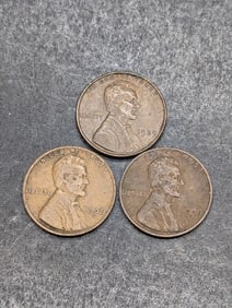 1939, P,D,S Lincoln Wheat Cents
