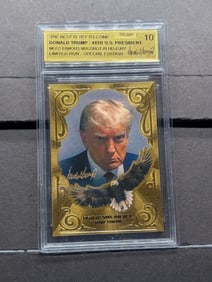 Donald Trump "Most Famous Mugshot" Graded GEM 10 Mint Collector Card in Case.