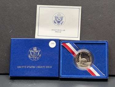 1986-S Proof Statue of Liberty Commemorative Half Dollar, US Mint, Copper-Nickel