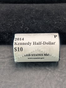 U.S. Mint Wrapped $10 Roll Of 2014-P Kennedy Half Dollars