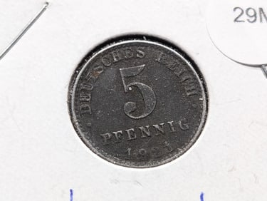 Germany, 1921, 5 Pfennigs