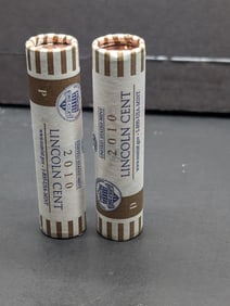 2010 P & D Unopened Rolls Of Lincoln Shield Cent