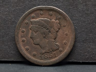 1851 U.S. Coronet Head Large Cent.