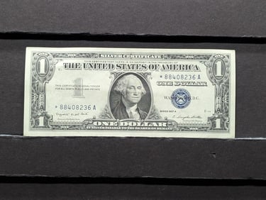 1957-A Crisp Unc. One Dollar Silver Certificate STAR NOTE