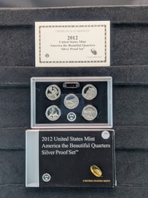 2012-S U.S. Mint America The Beautiful Quarters Silver Proof Set OGP & COA.