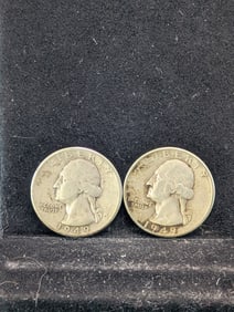 1949 P&D Silver Washington Quarters. No "S" Minted This Year.