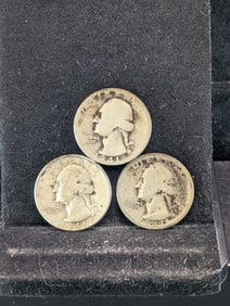 1941 P, D, & S Silver Washington Quarters