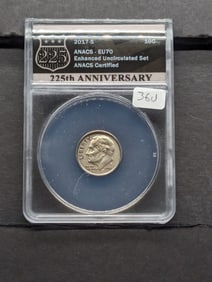2017-S ANACS EU70 Perfect Roosevelt Dime from Anniversary Set. Book $35.