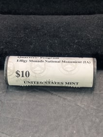 US Mint wrapped Roll Of 2017-S - ATB Effigy Mounds National Monument Quarters