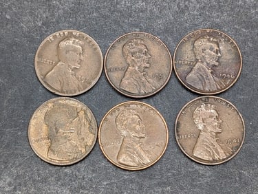 6 ERROR Lincoln Wheat Cents