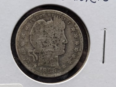 1899 Silver Barber Quarter in Very Good Shape