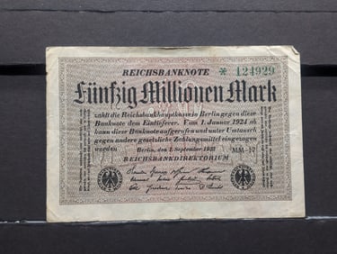 1923 German Reichsbanknote 5 Million Mark. Tough Post WWI Currency