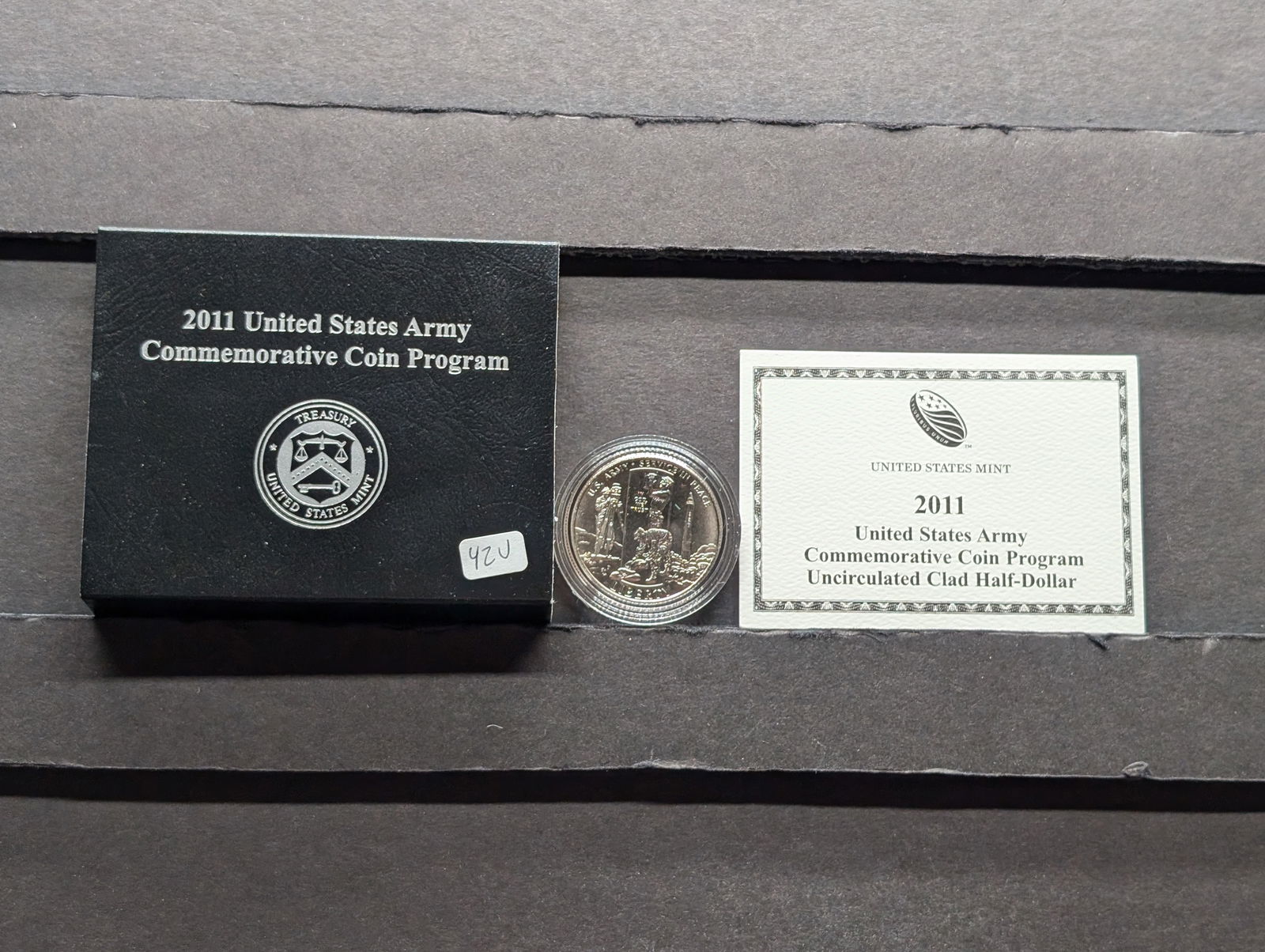 Semi-Key 2011 U.S. Army Commemorative Gem BU Half Dollar in mint packaging. Book $31 (1 of 4)