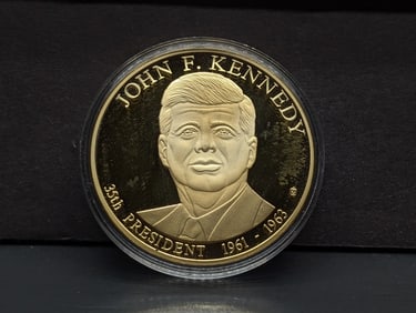 JFK Commemorative Medal, 24K Gold Plated