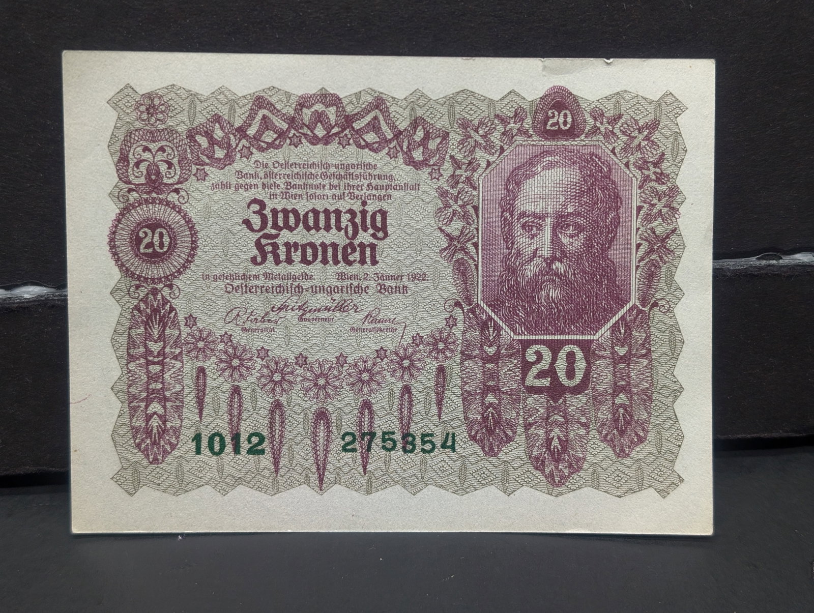 1922 Austria 20 Kronen Tough Post WWI Currency: 1922 Austria 20 Kronen Tough Post WWI Currency