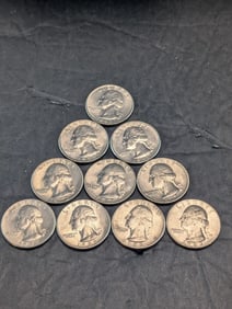 (10) Mixed Date Clad Washington Quarters