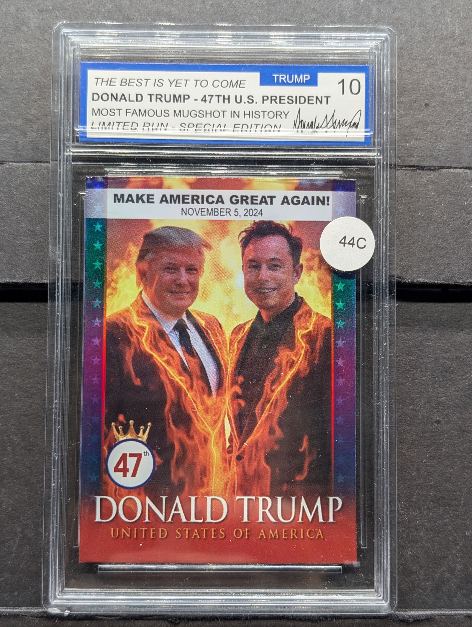 Trump 47th President & Elon Musk (Mint 10, Special Edition, Limited Run) MAGA Sealed Card! (1 of 4)